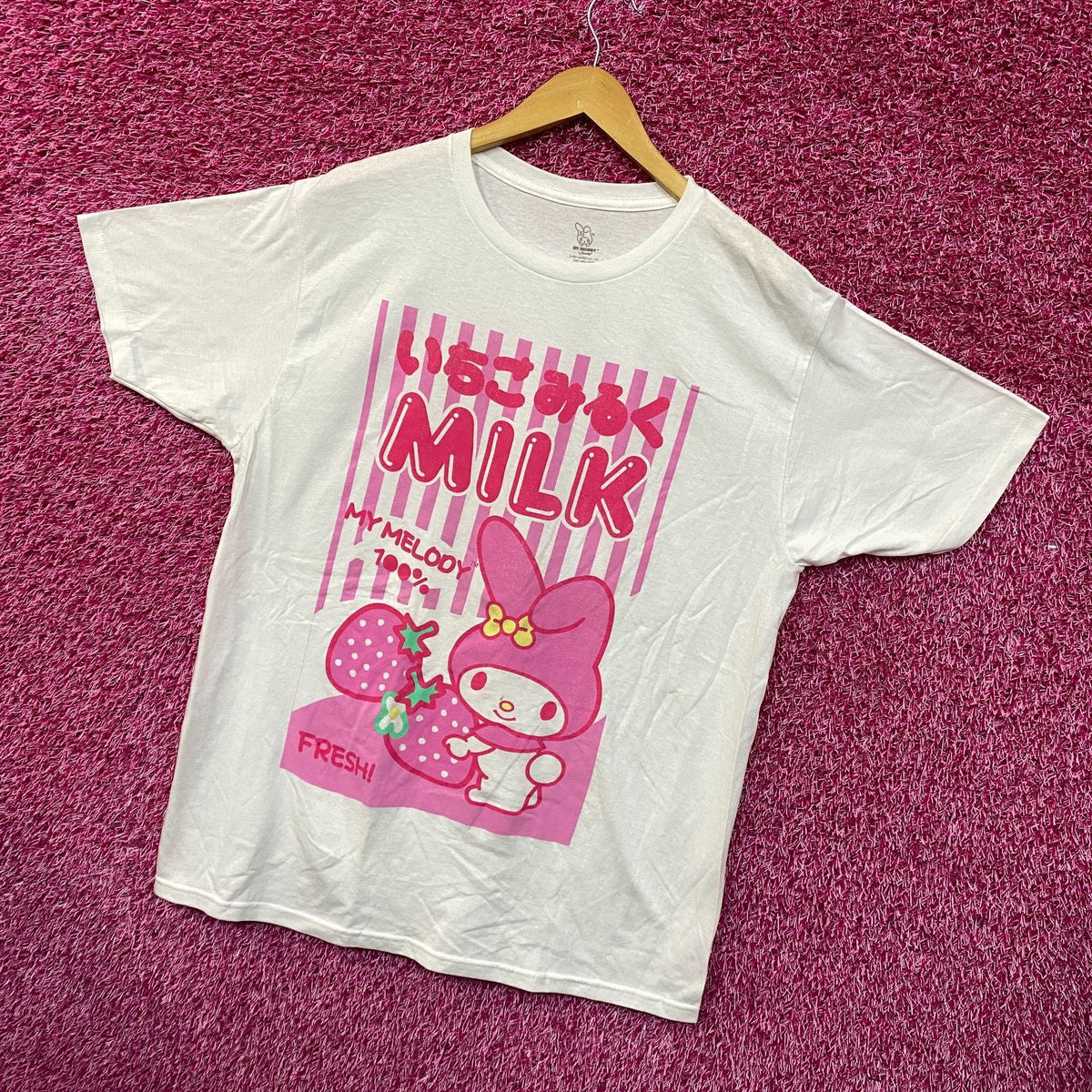 My Melody Japanese Kawaii Strawberry Milk Sanrio Tee L product image 3