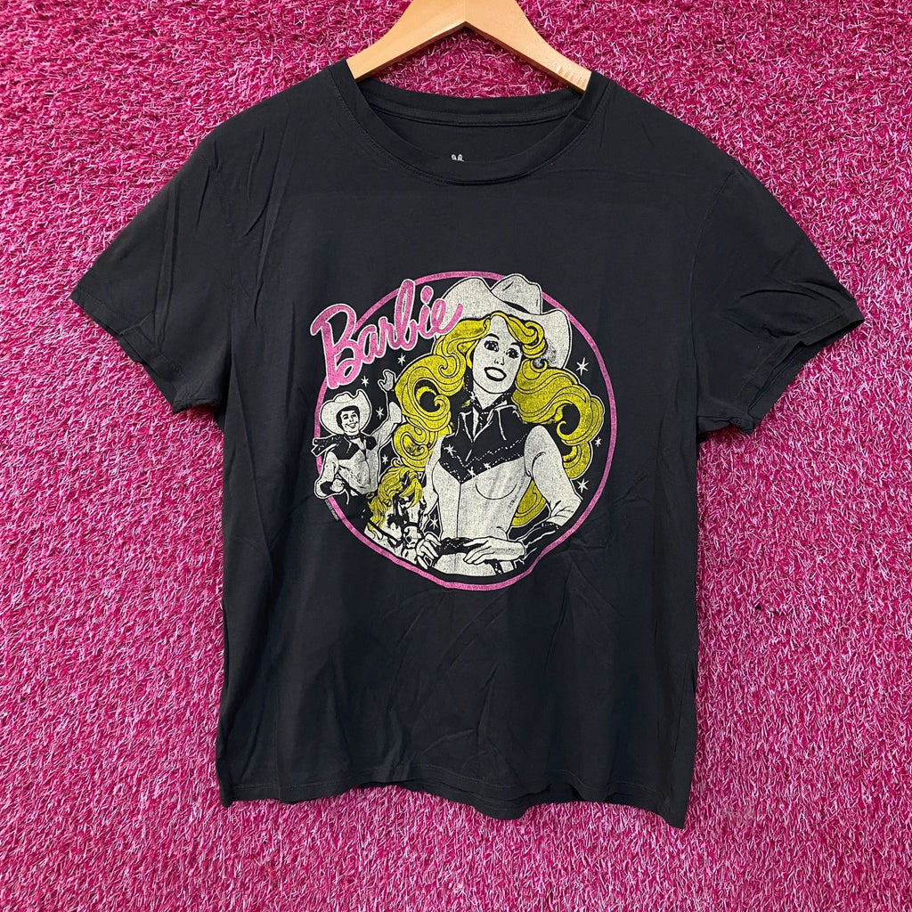 Junk Food Barbie Cowgirl Retro Graphic Women's Green Crop product image 1