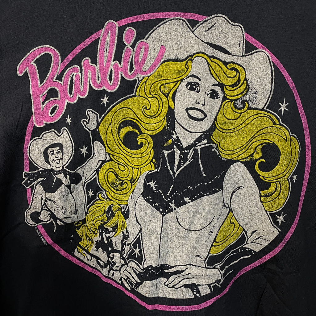 Junk Food Barbie Cowgirl Retro Graphic Women's Green Crop product image 2