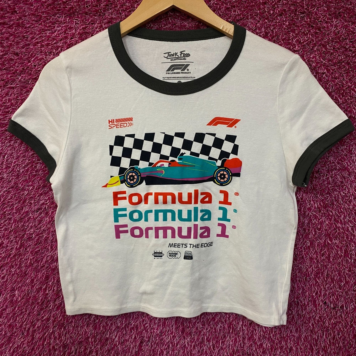 Junk Food Women's Formula 1 Finish Line Crop T-shirt XL product image 1