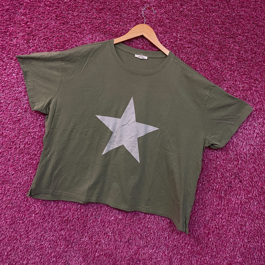 Maurices Olive Green Star Graphic Crop T-Shirt 2XL product image 3