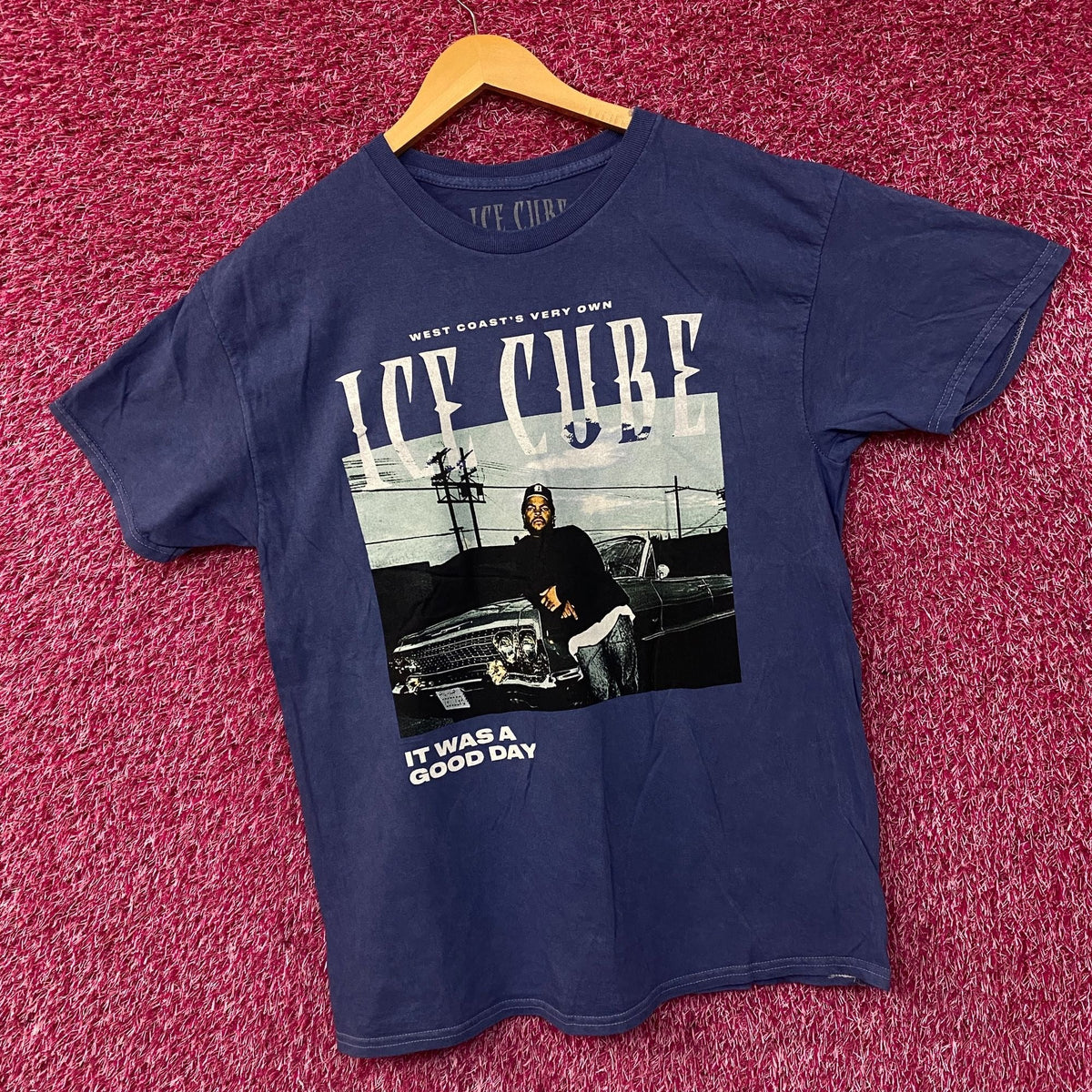 Ice Cube West Coast Good Day Portrait Acid Wash Blue product image 2