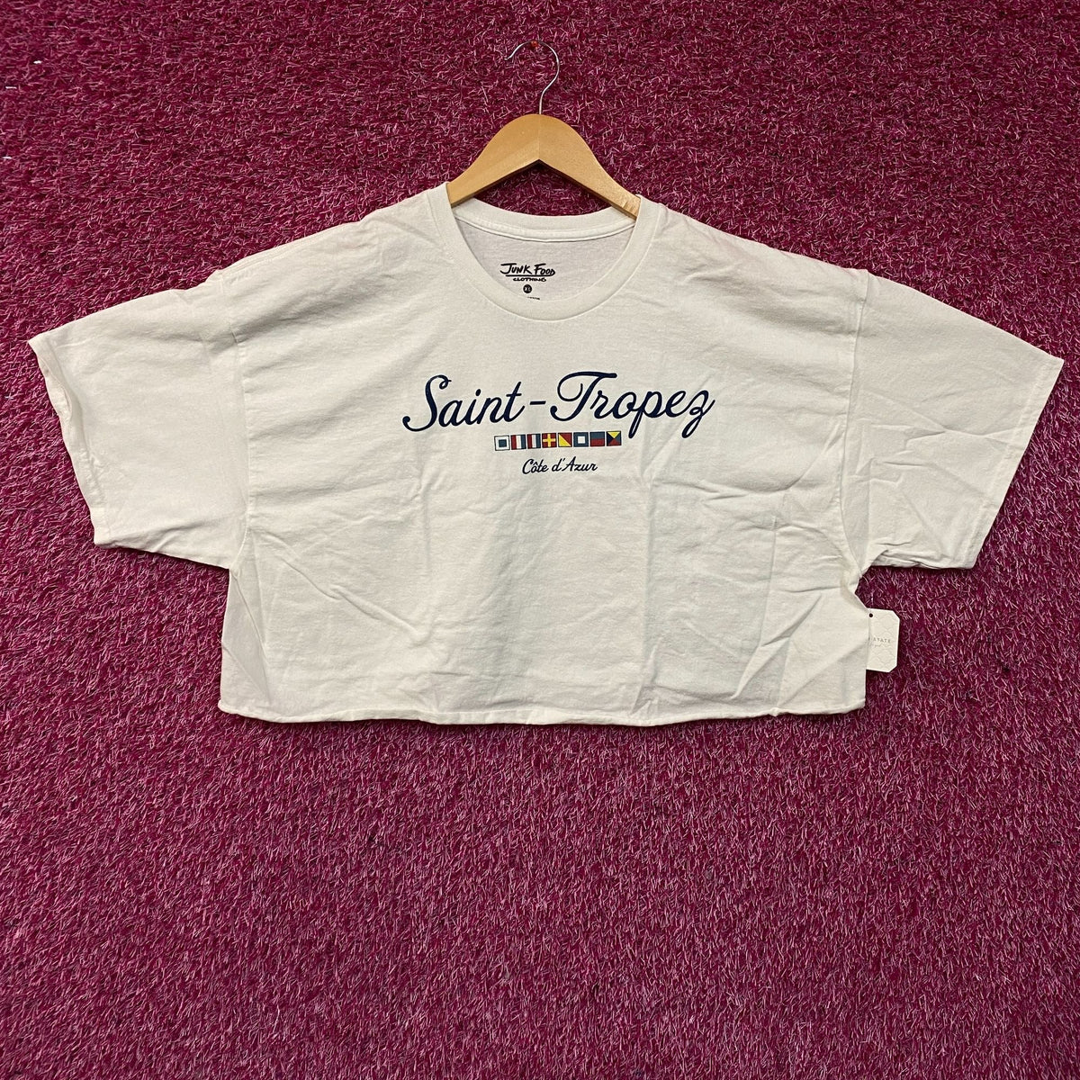 Junk Food Clothing Saint-Tropez Côte d'Azur Crop T-Shirt XL product image 1