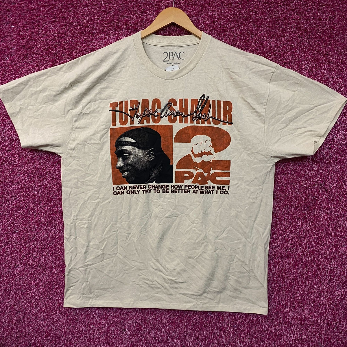 Tupac Never Change Heavyweight Graphic T-Shirt 2XL product image 1