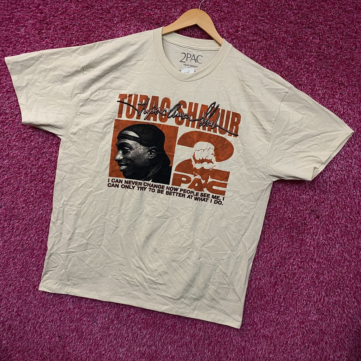 Tupac Never Change Heavyweight Graphic T-Shirt 2XL product image 3