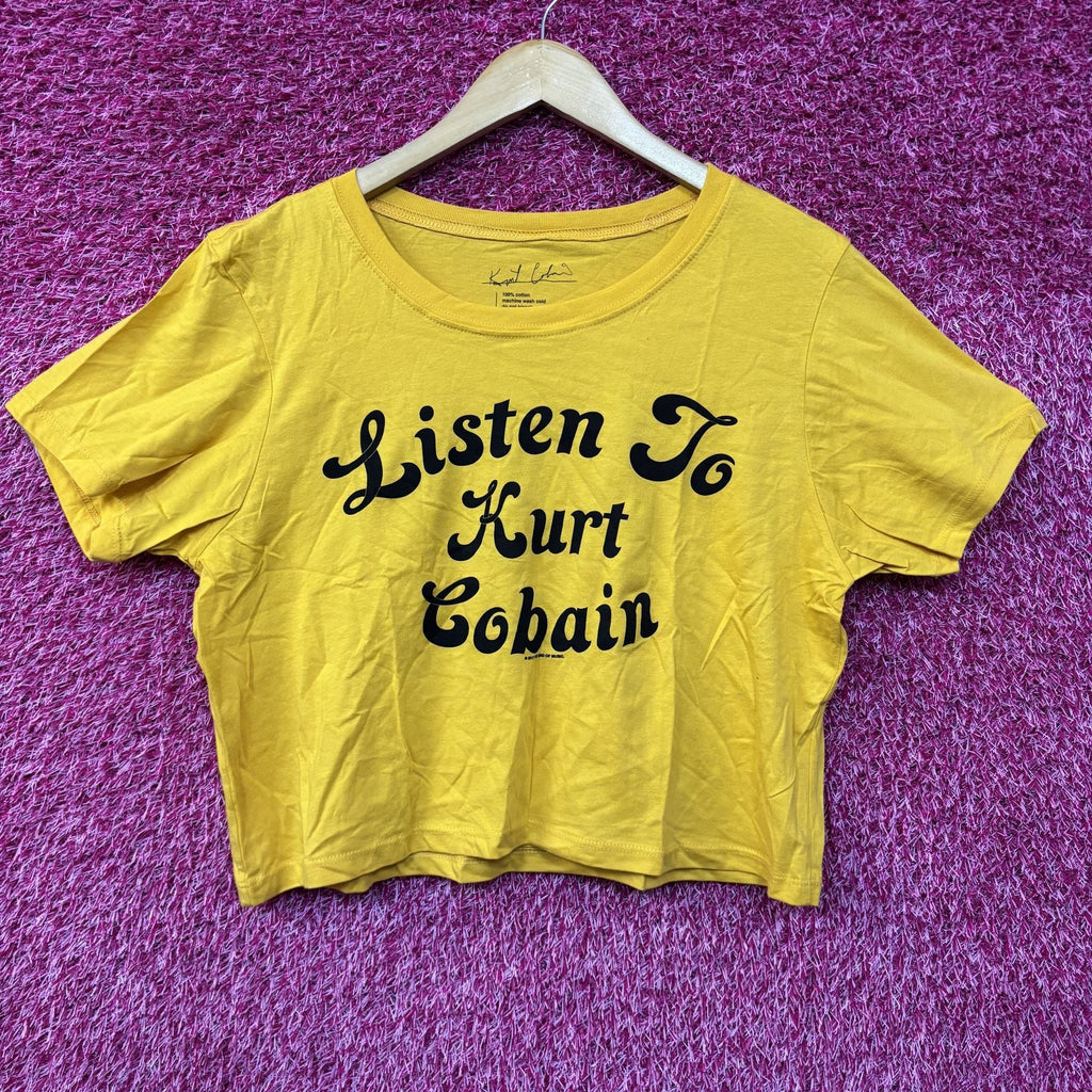 Listen to Kurt Gobain Yellow Crop- top Shirt XL product image 1