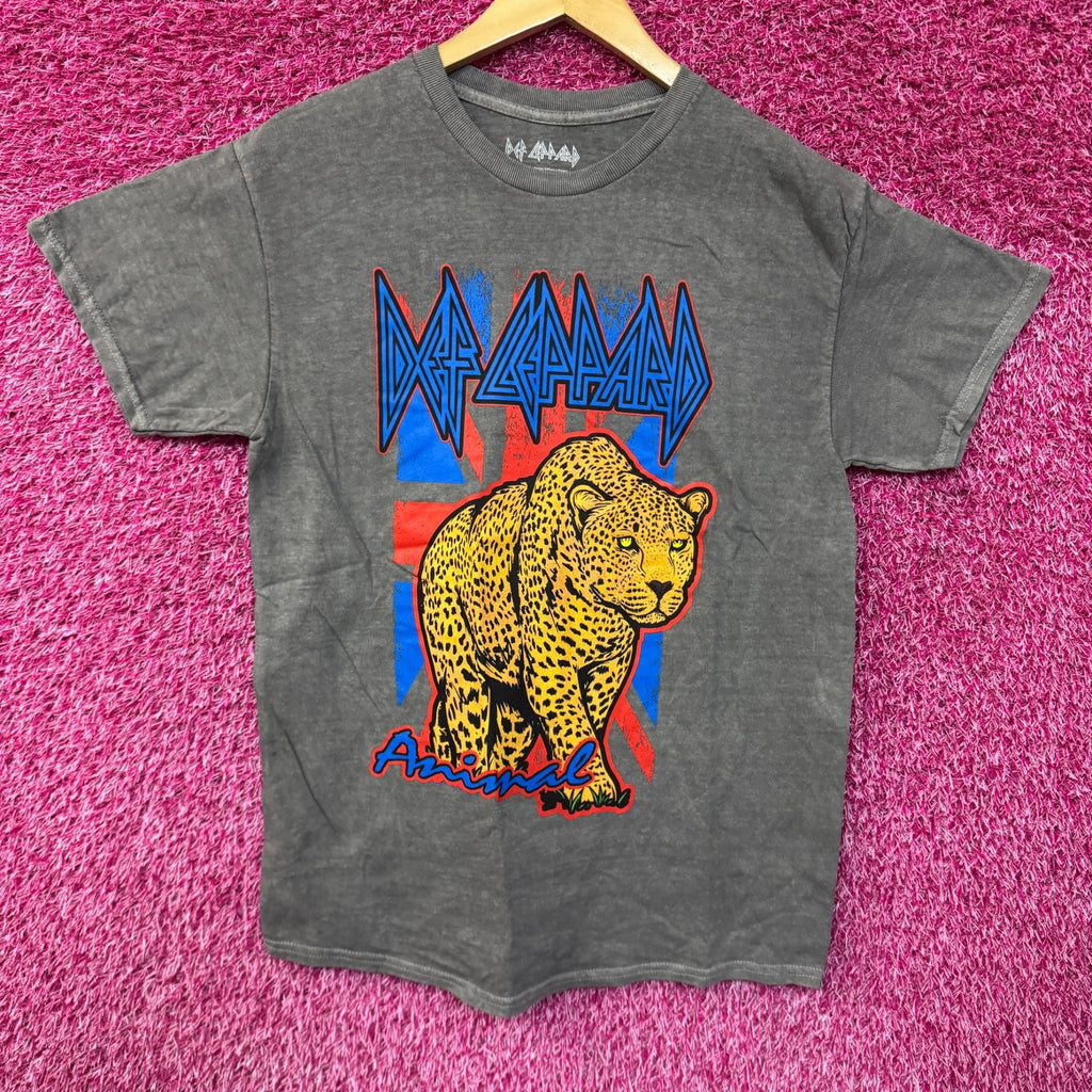 Def Leppard Animal Neon Leopard Hysteria Metal Band Tee M product image 1