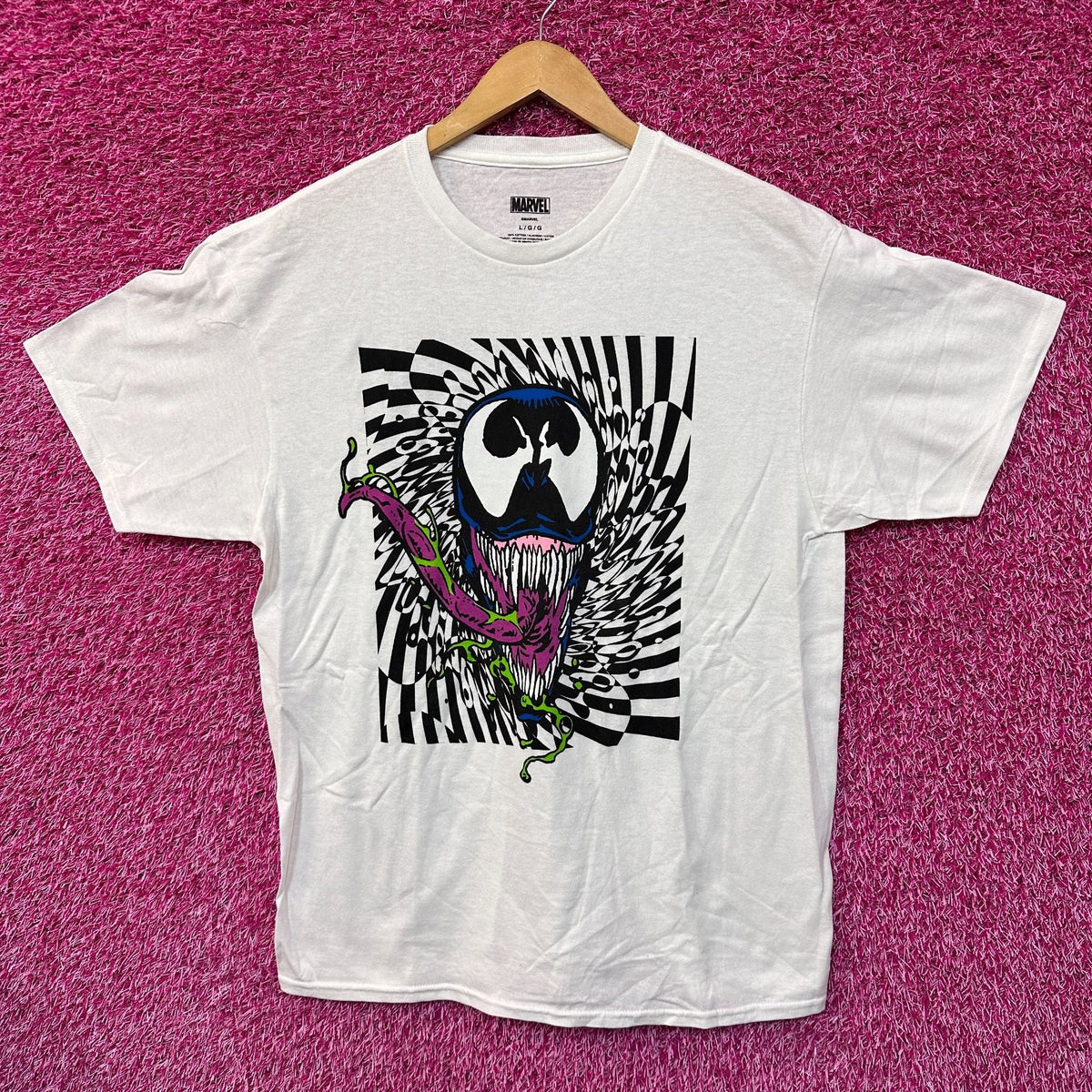 Venom Hypnotic Checkered the Alien Symbiote Marvel Tee L product image 1