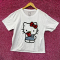 Hello Kitty Eating an Apple Kawaii Sanrio Anime Crop Top L product image 1