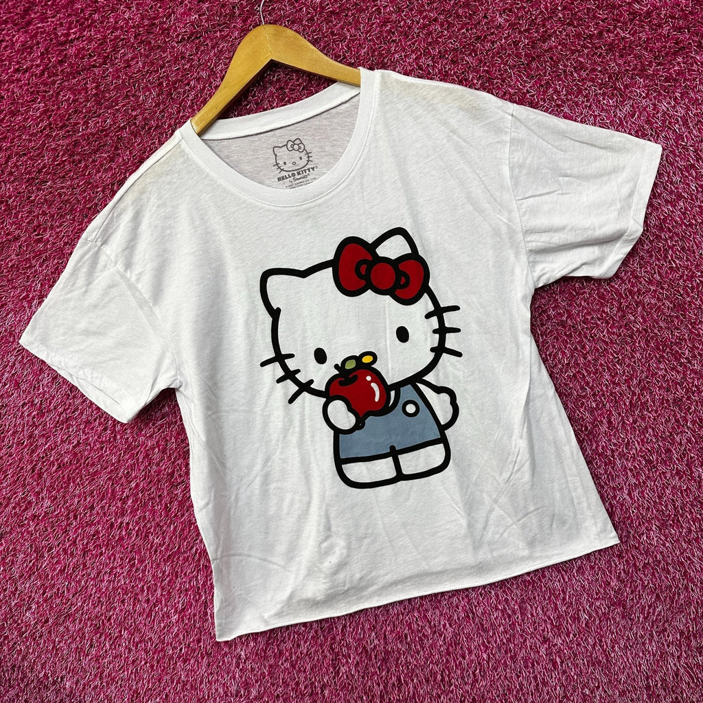 Hello Kitty Eating an Apple Kawaii Sanrio Anime Crop Top L product image 3