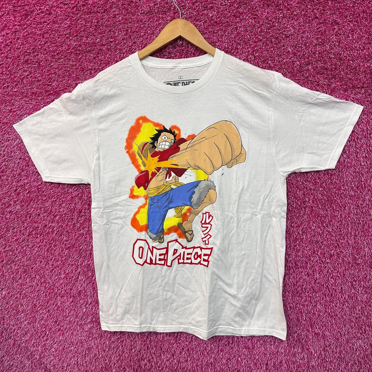 One Piece Luffy D Monke Super Elastic Punch Anime Tee L product image 1