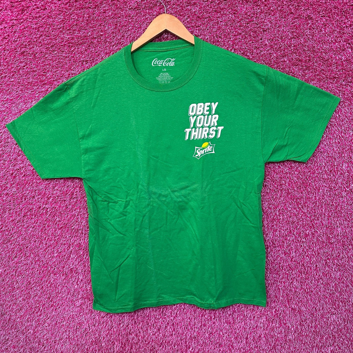 Sprite Obey Your Thirst Slogan Coke Product Promo Tee L product image 3