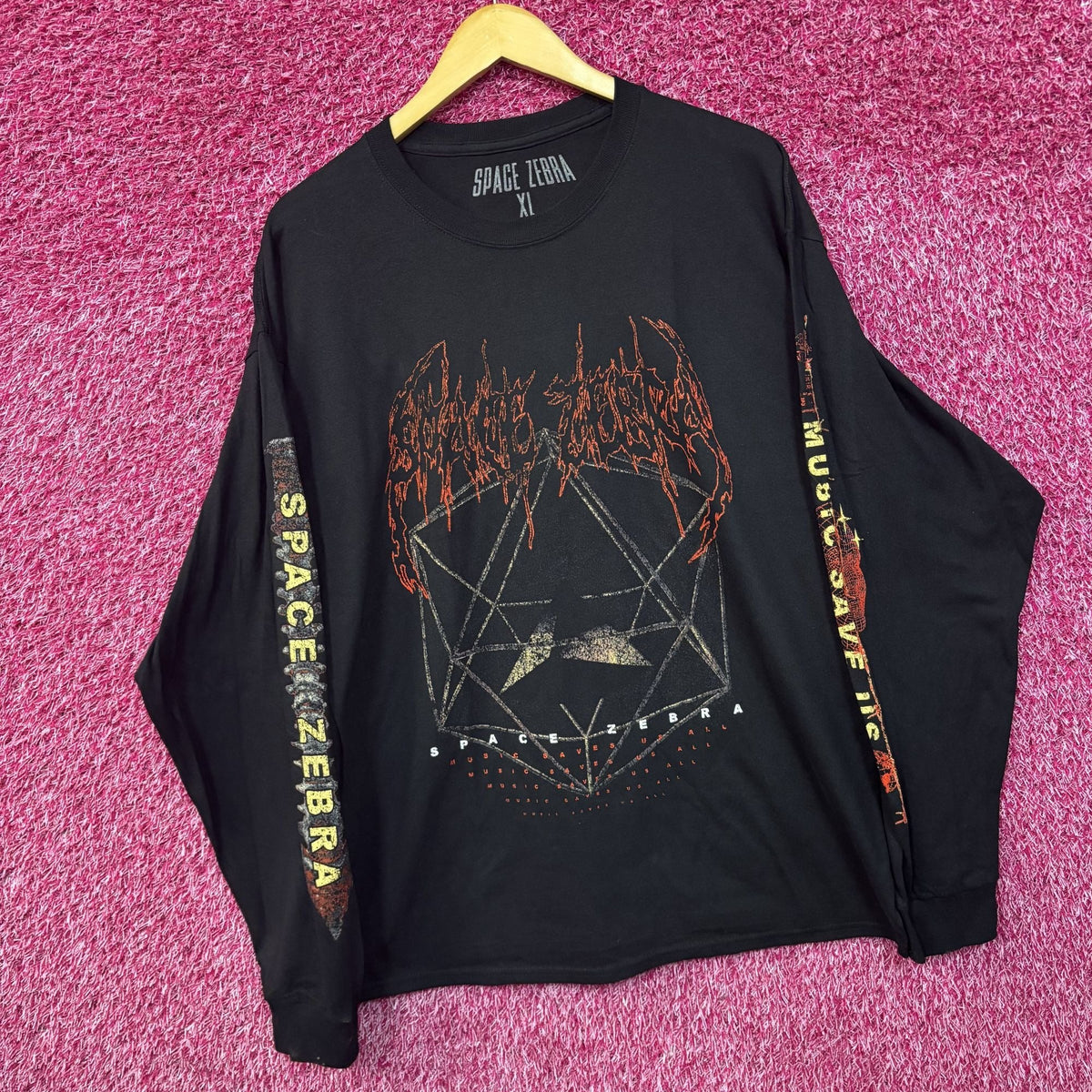 Space Zebra Music Saves Us Long Sleeve black T-Shirt XL product image 2