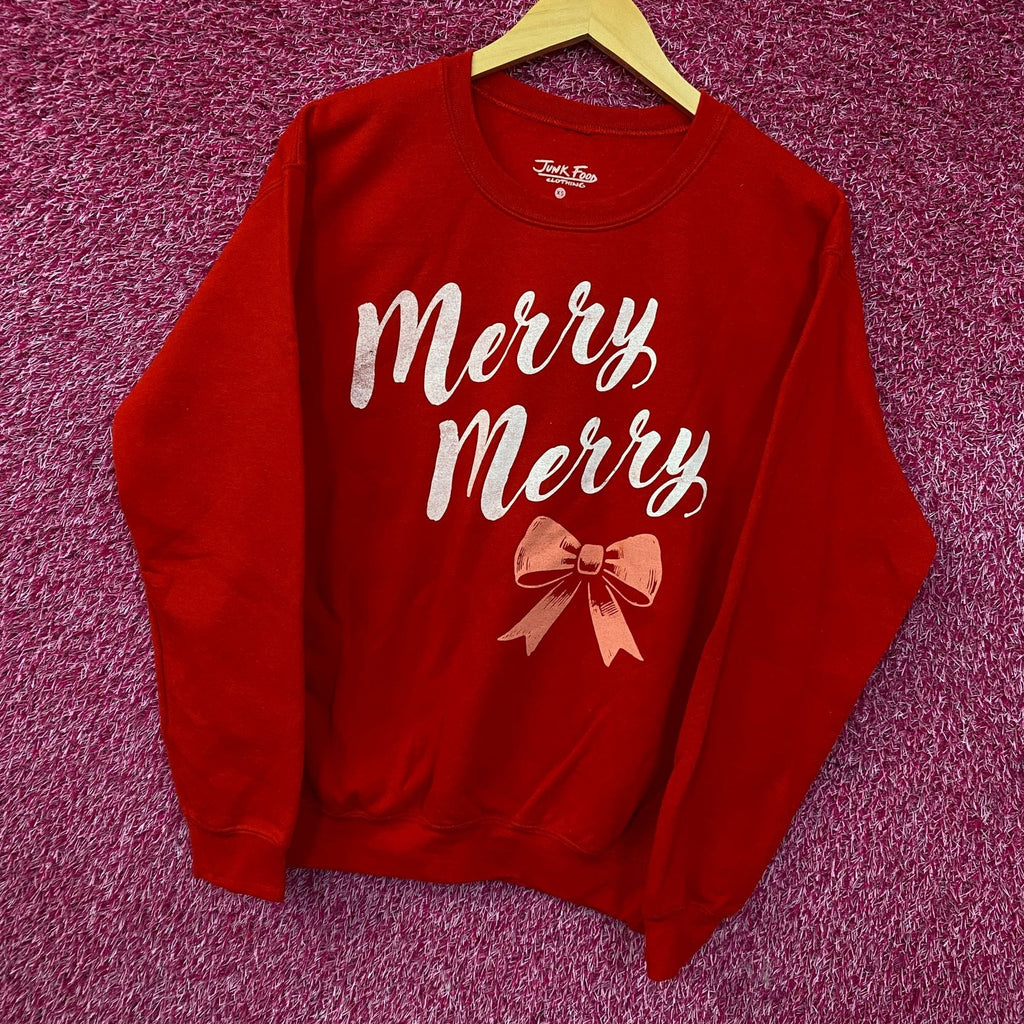 Junk Food Merry Graphic Fleece Sweatshirt XS product image 3